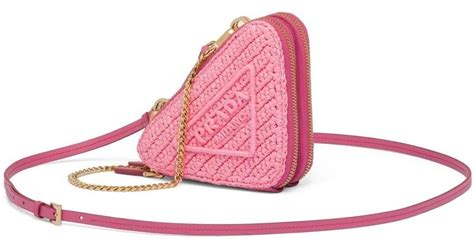 prada pink raffia mini